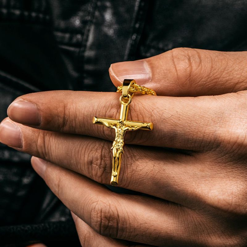 Crucifix Cross Pendant in Gold