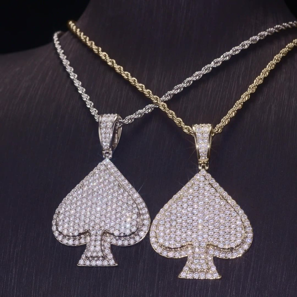 Spade Moissanite Diamond Pendant