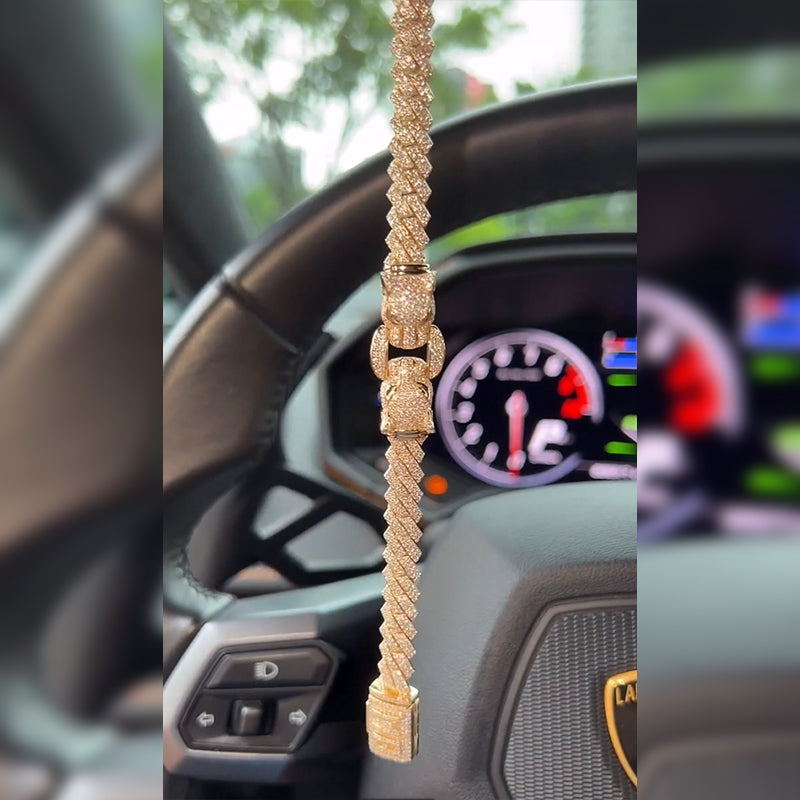 Custom Ruby Panther Cuban Bracelet in Gold