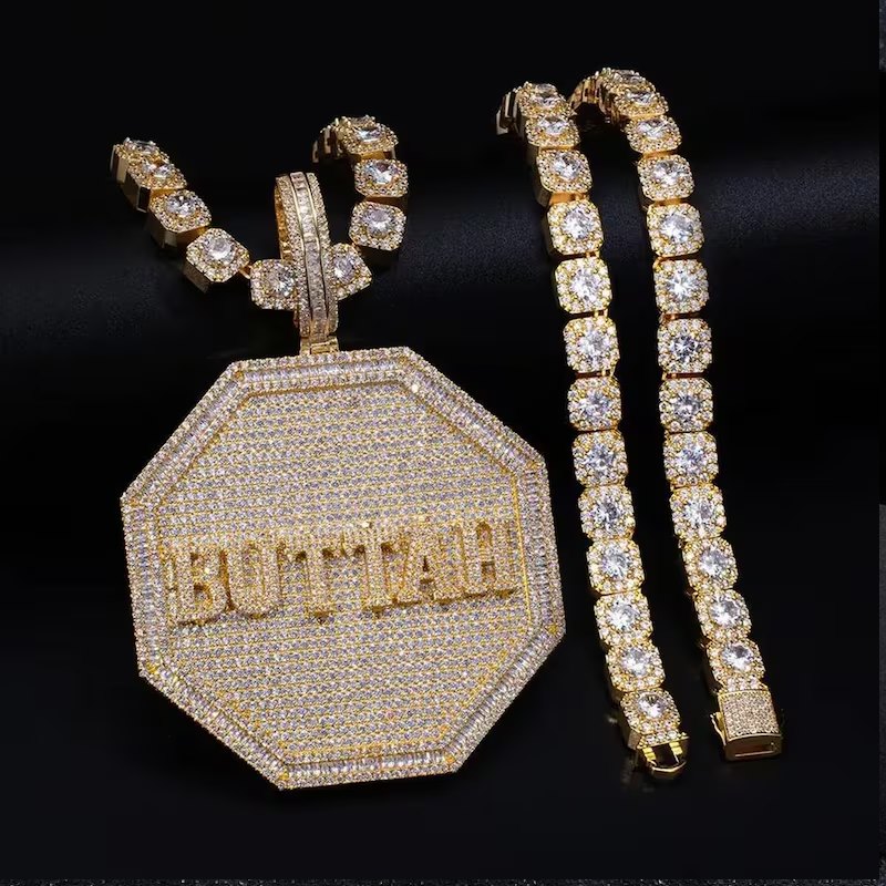 Custom Octagon Name Pendant