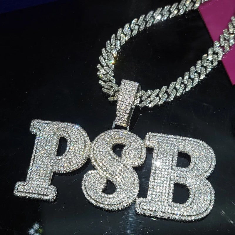 Custom Double Layer Bold Letters Name/Number Pendant