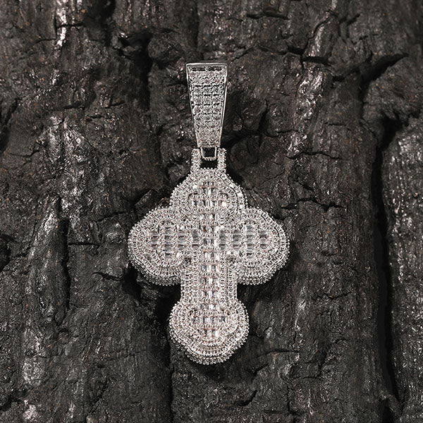 VVS Ice Out Cloud Cross Moissanite Pendant