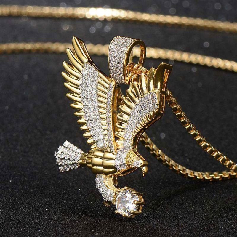 Iced Flying Eagle Pendant