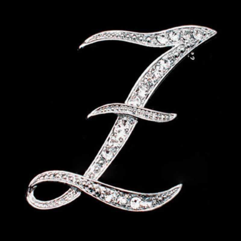 Moissanite Initial Letter Jewelry Brooches