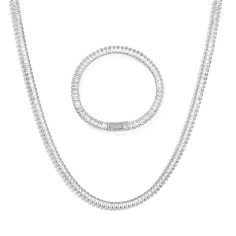 Iced Baguette Cut Tennis Chain Set