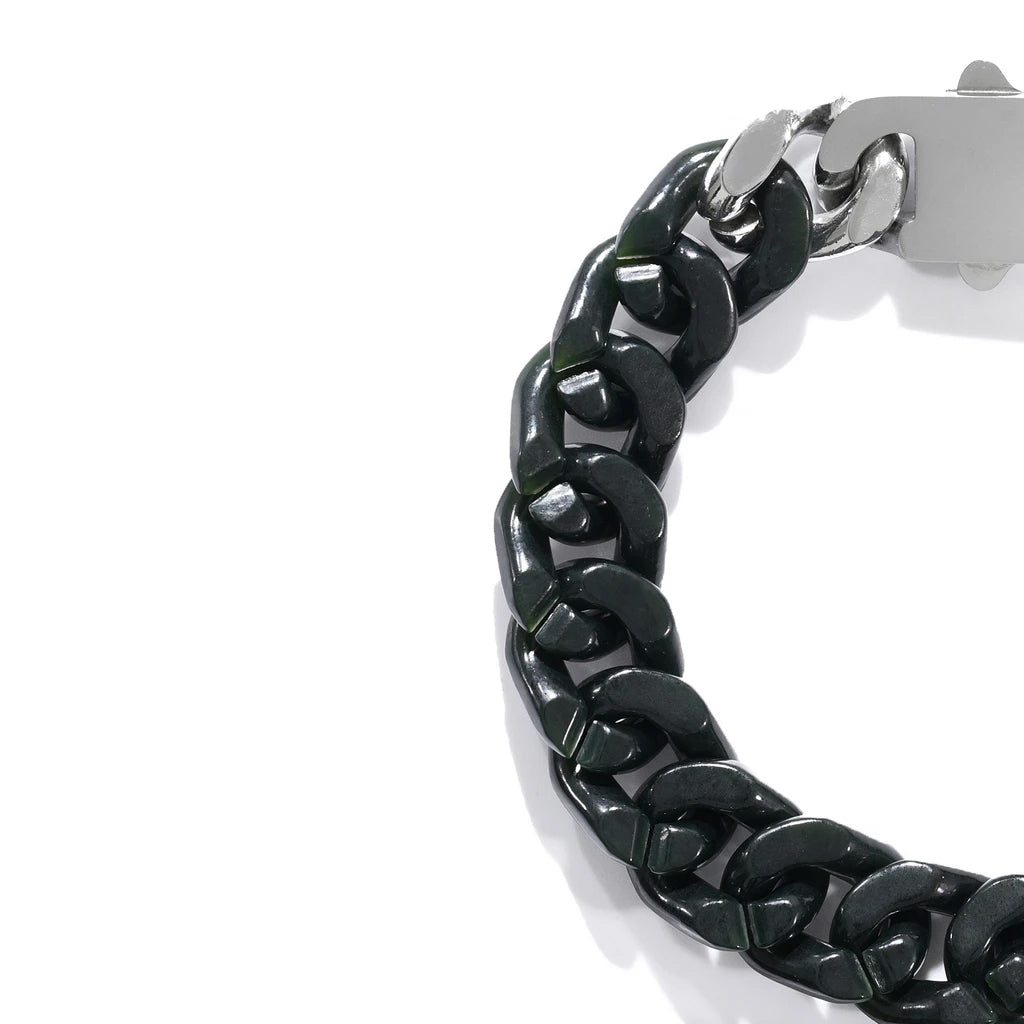 12mm Heirloom Drip Cuban Chain: Authentic Hetian Jade Cuban Chain【A67】