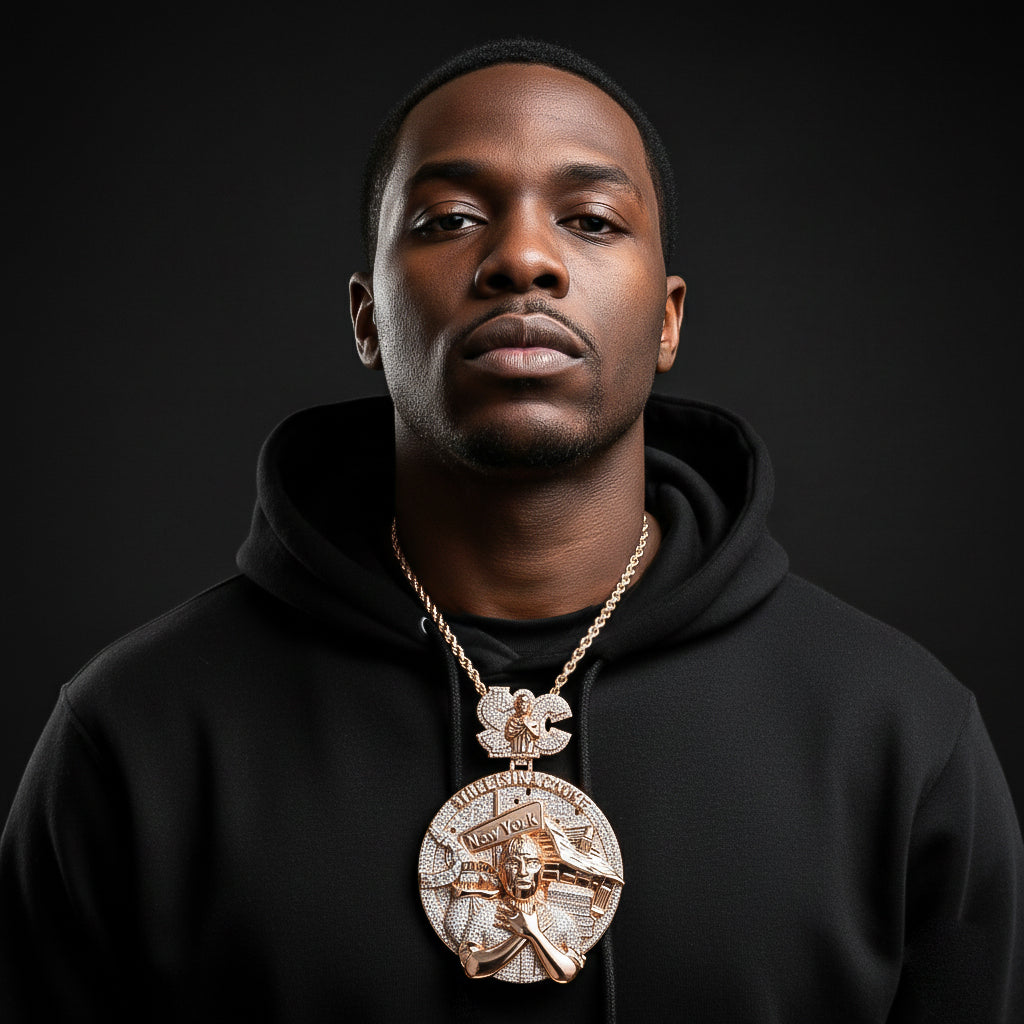 Street-style men's hip-hop style New York Street Style Pendant Necklace【A03】