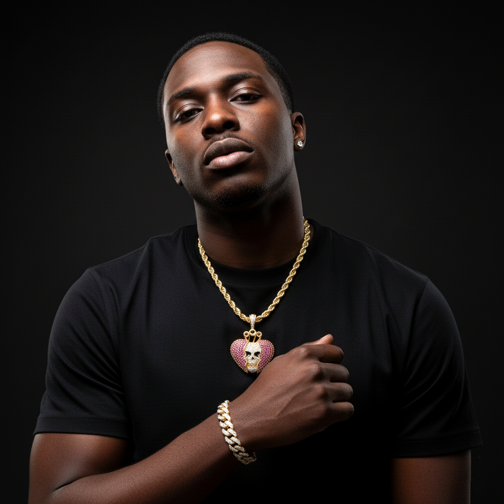 Heartbreaker Skull Iced-Out Pendant【A29】