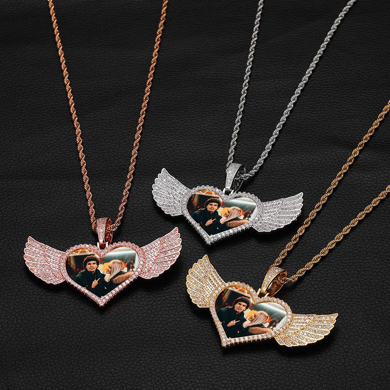 LOVE WINGS Memory Photo Custom Pendant