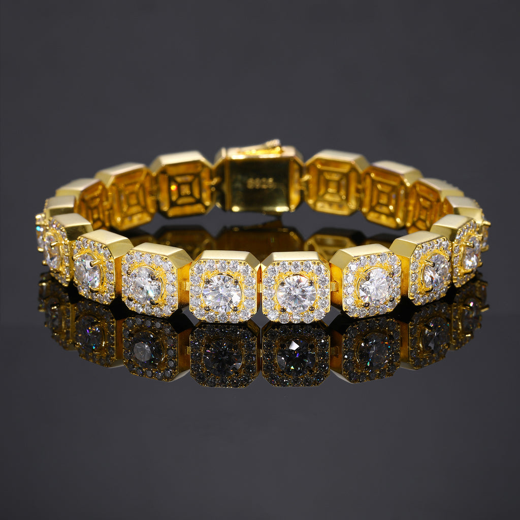 15MM Sparkling  Octagon Cluster Tennis Bracelet【A17】HJA