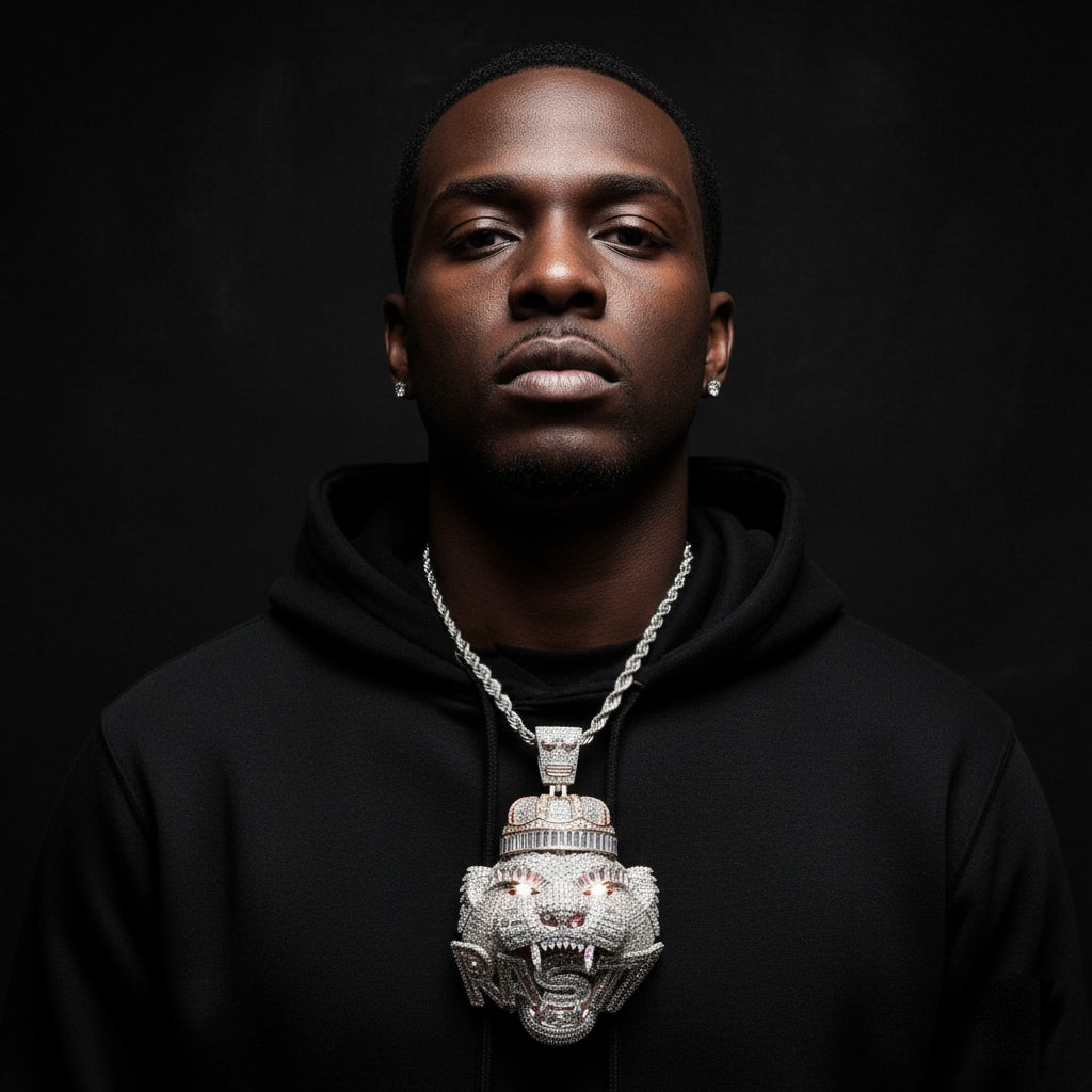 Majesty of the Iced-Out King Panther Pendant【A05】