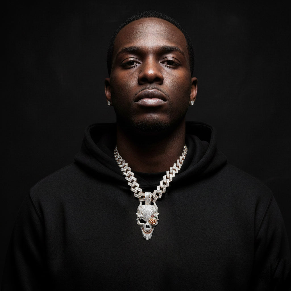 Devil's Drip Iced-Out Skull Pendant【A08】