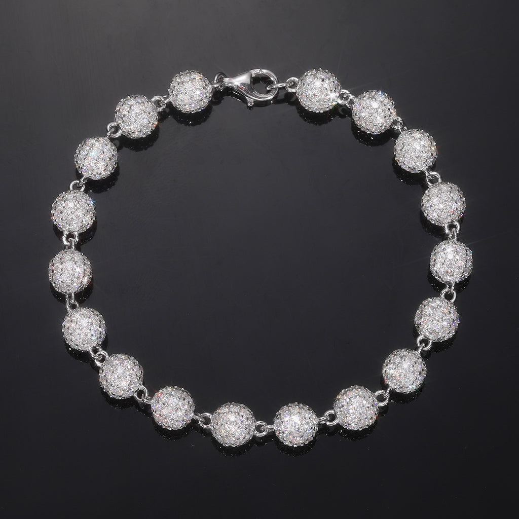 Moissanite round bead bracelet