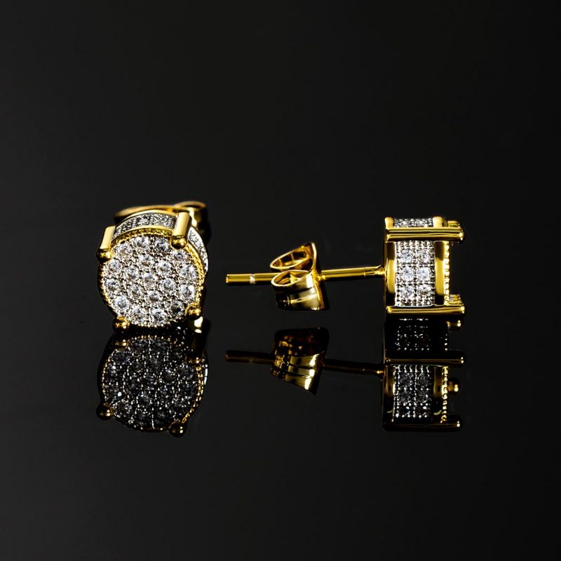 Iced Round Stone Stud Moissanite Earring