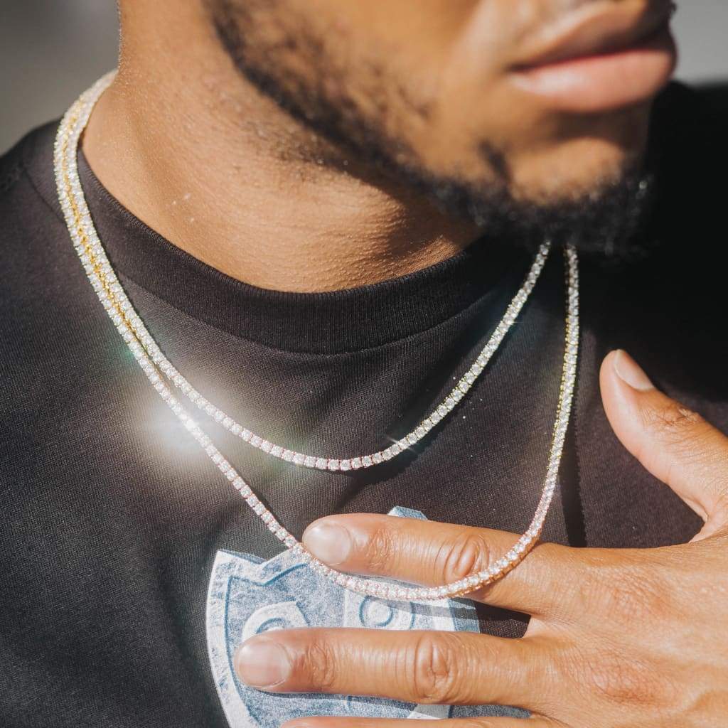 3mm Ice Moissanite Diamond Micro Tennis Chain