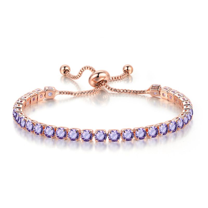 4mm Purple Moissanite Tennis Bracelet