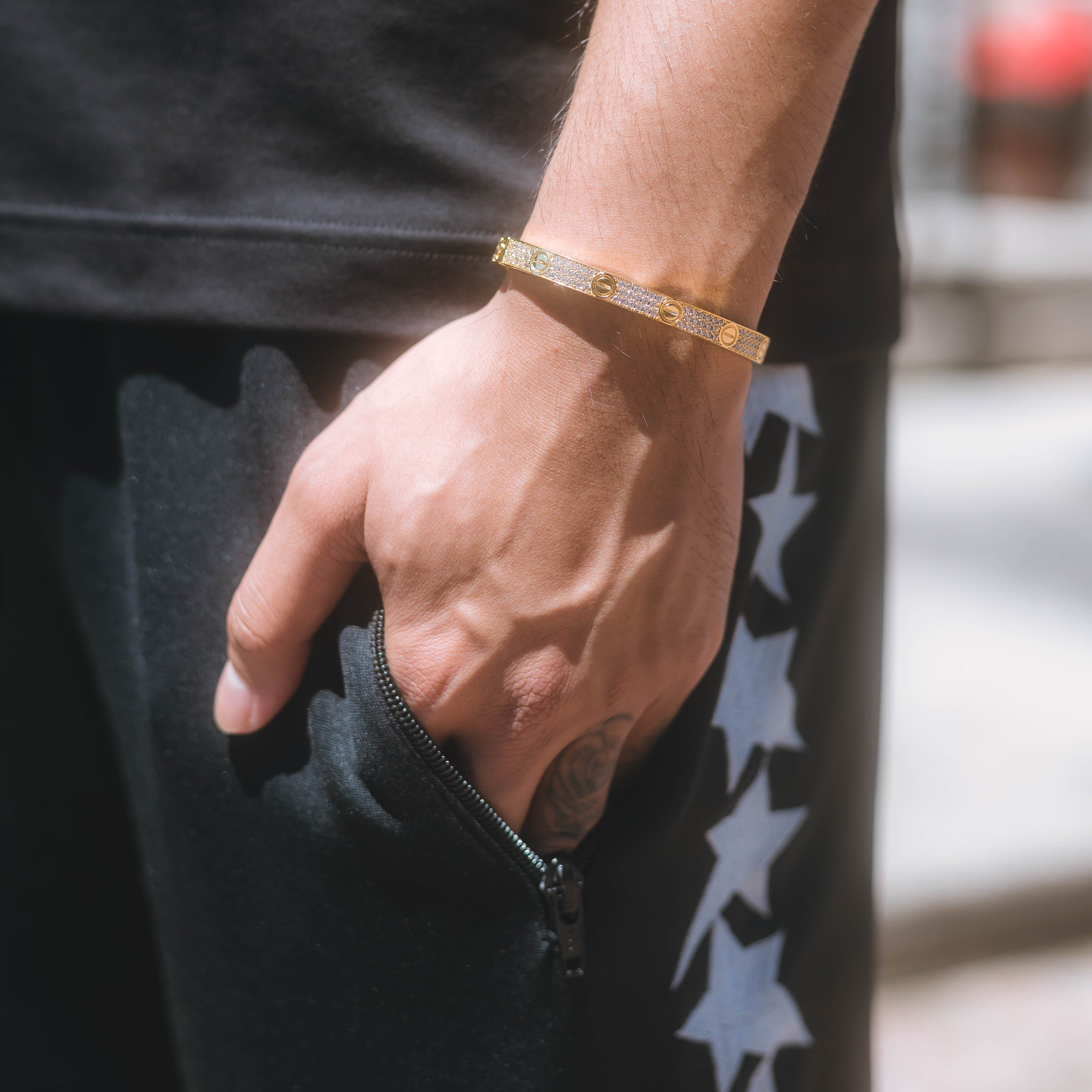 Moissanite Iced Band Bracelet For Men