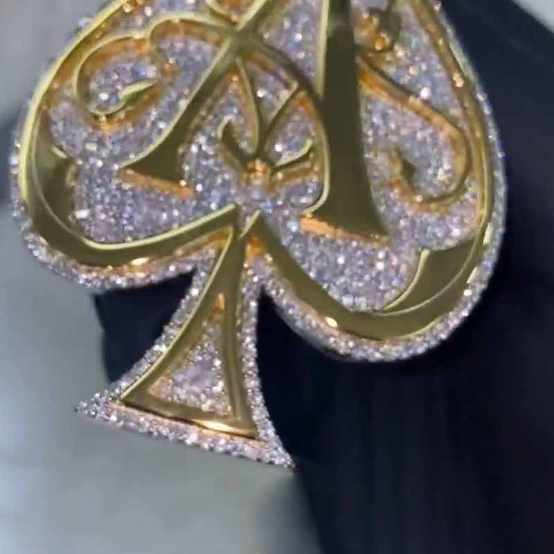 Moissanite Creative Heart "A" Art Letter Pendant