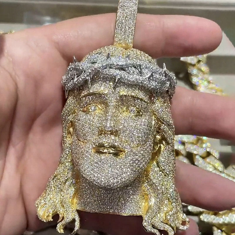 Moissanite Thorn Headdress Jesus Pendant
