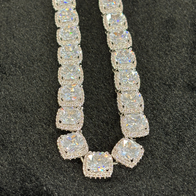 10mm Moissanite Exquisite Rock Sugar Chain