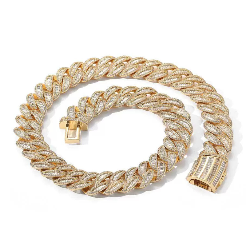 20mm T Square Ice Out Diamond Cuban Chain