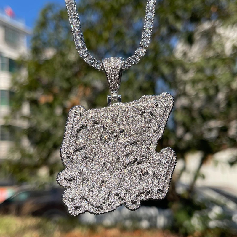 Moissanite Loyalty over Royalty Letter Pendant