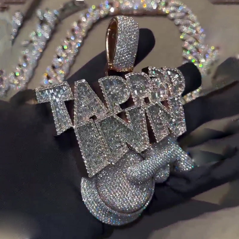 Moissanite New TAPP3D INN Custom With a Button to Press Pendant