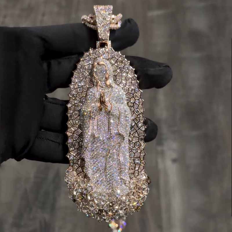S925 Moissanite Virgin Mary Pendant