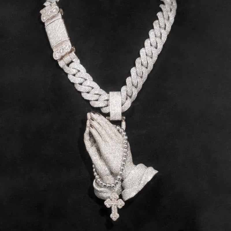 Street Style | Praying Hands Cross Pendant