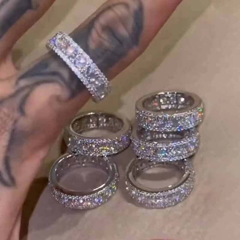 Moissanite Ice King Eternity Band Ring