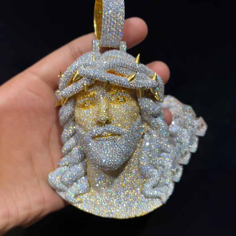 Moissanite Thorn Headdress Jesus Pendant