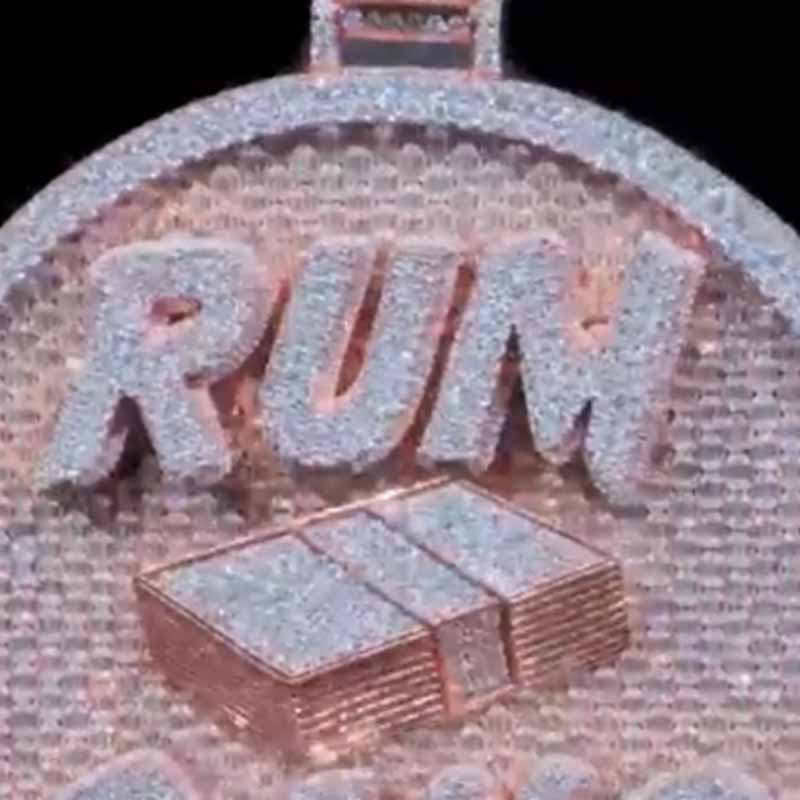 Money is Running Towards Me Moissanite Pendant