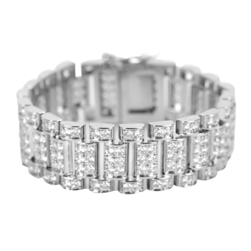Moissanite Hip Hop Watch Bracelet
