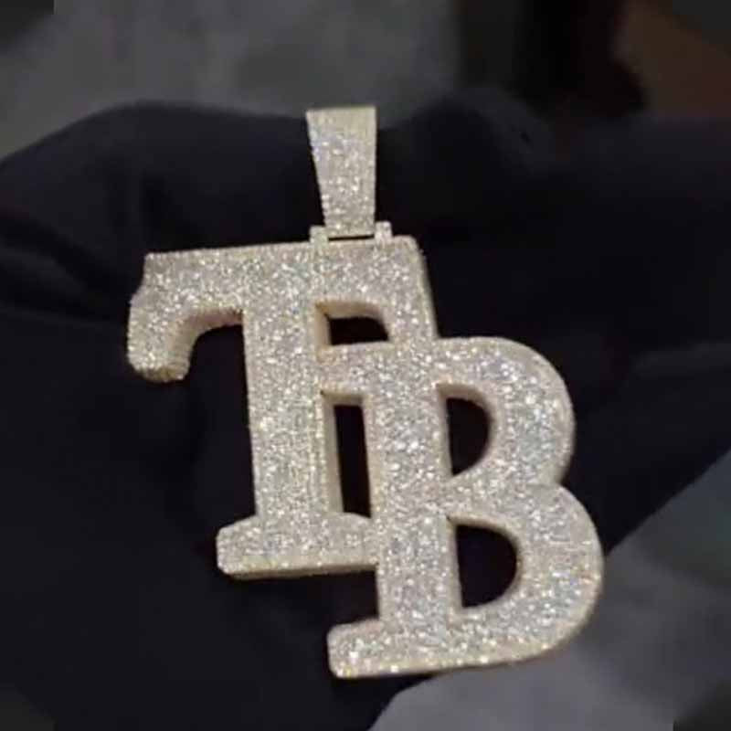 S925 Moissanite Letter Pendant