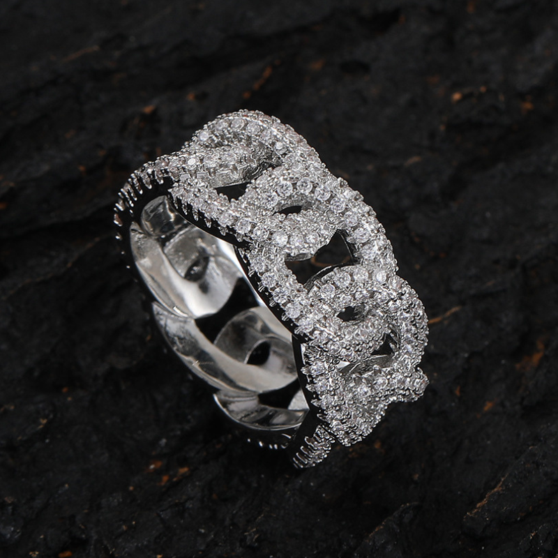 Moissanite Hip Hop Cuban Ring