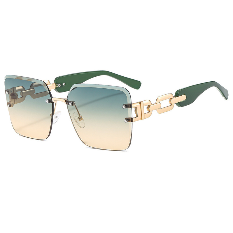 Fashionable Square Frameless Cut-edge Design Side Hollow Sunglasses