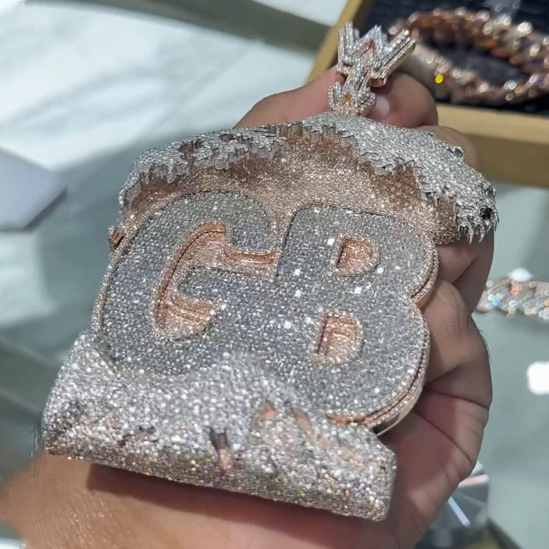 Hip Hop | Wave House Shape GB Letter Pendant