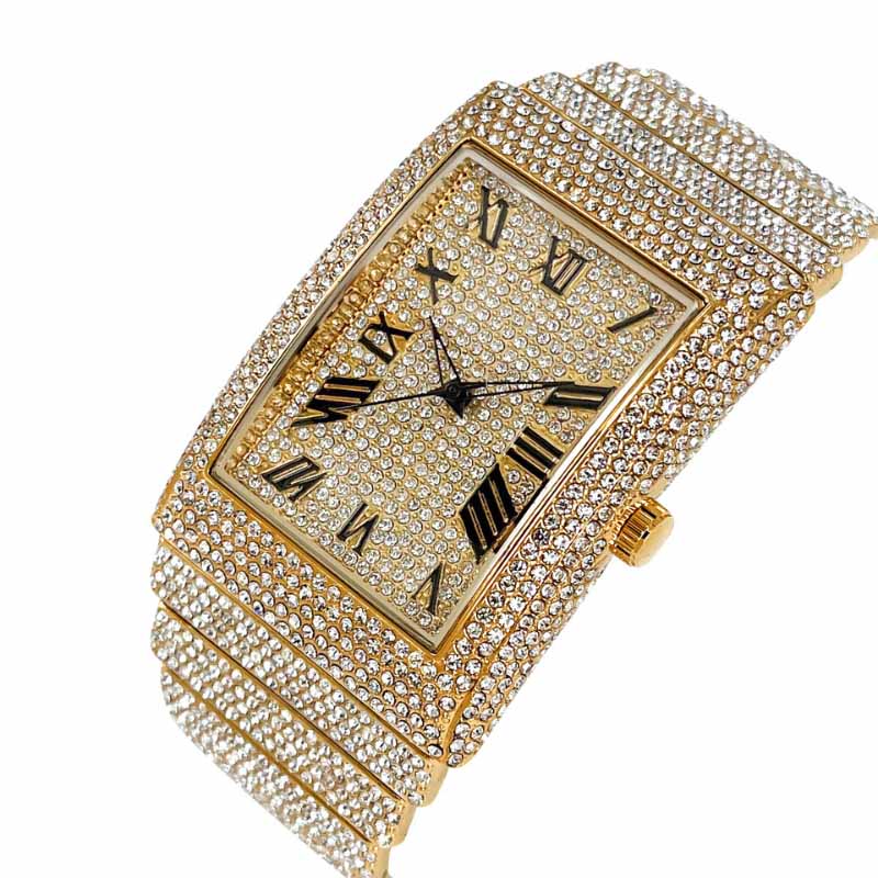 Moissanite Rectangular Full Diamond Watch