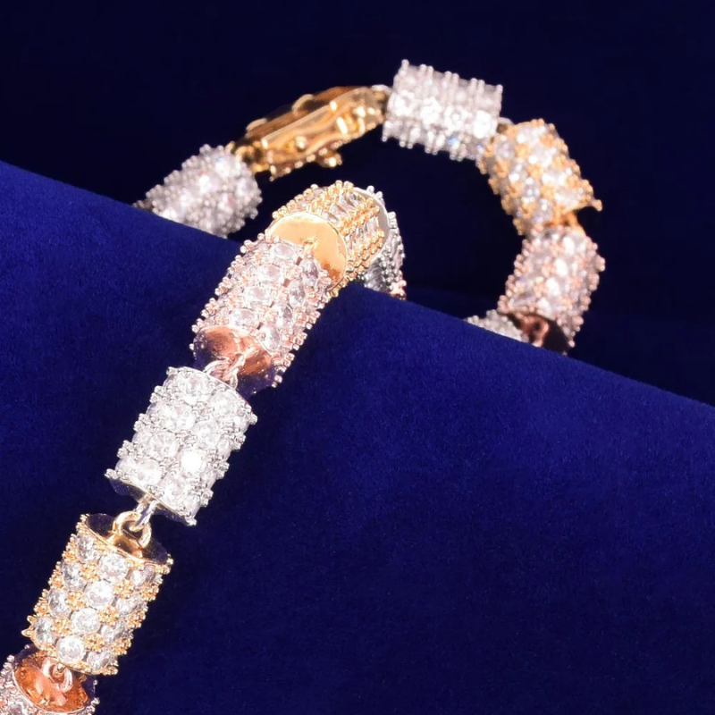 Moissanite Spring Clasp Bamboo Chain