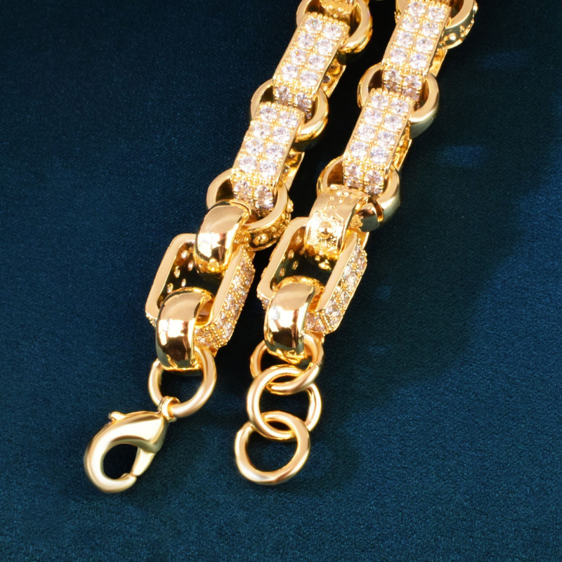 14mm Moissanite Diamond Hollow Cross Chain