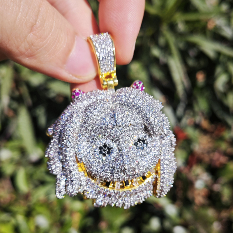 Moissanite Hip Hop Cartoon Avatar Pendant