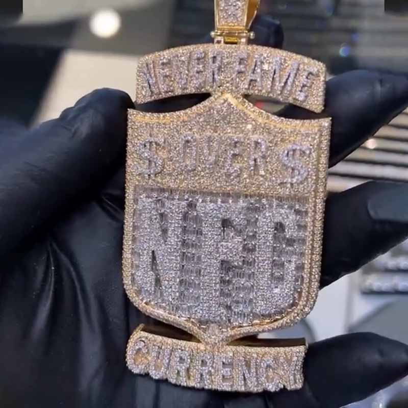 S925 Moissanite NFC Letter Pendant