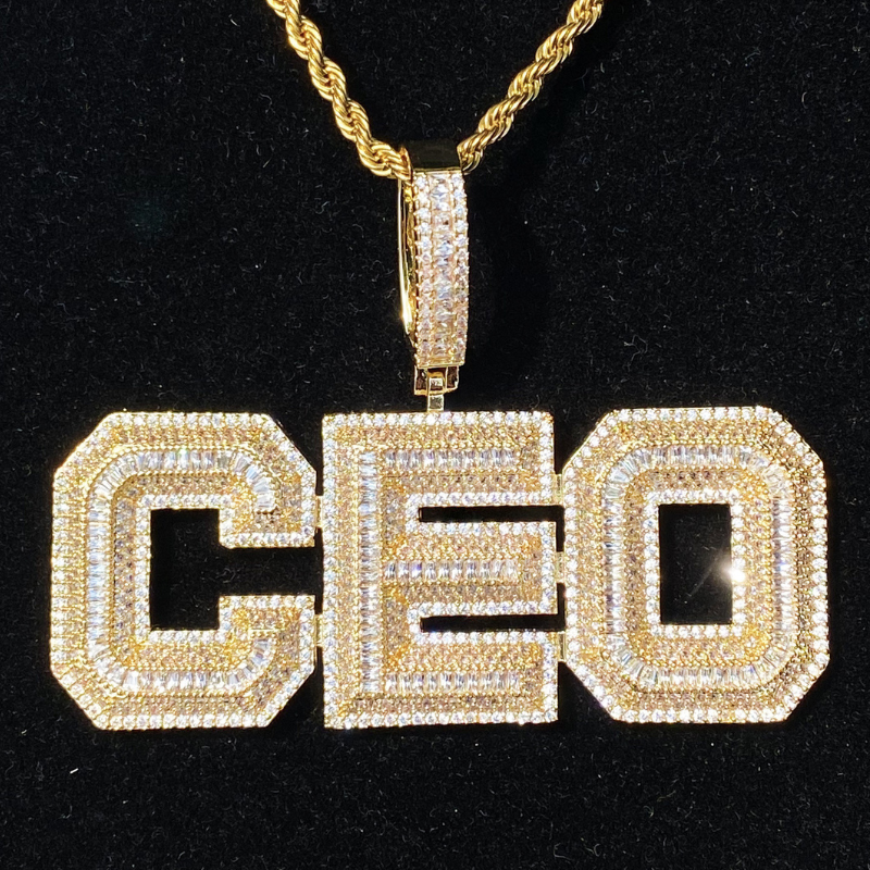 Moissanite Hip Hop CEO Letter Pendant