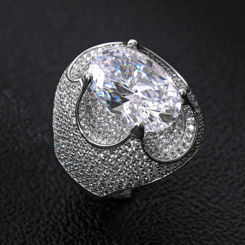 Moissanite Luxury Oval Stone Egg Ring