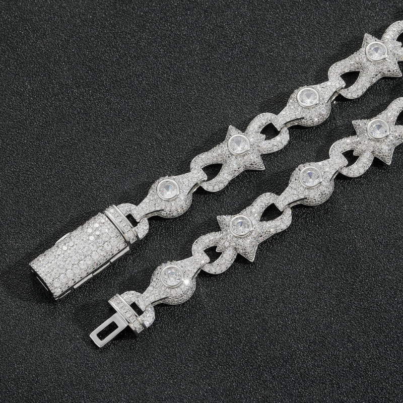 10mm Moissanite Creative Star Eye Cuban Chain