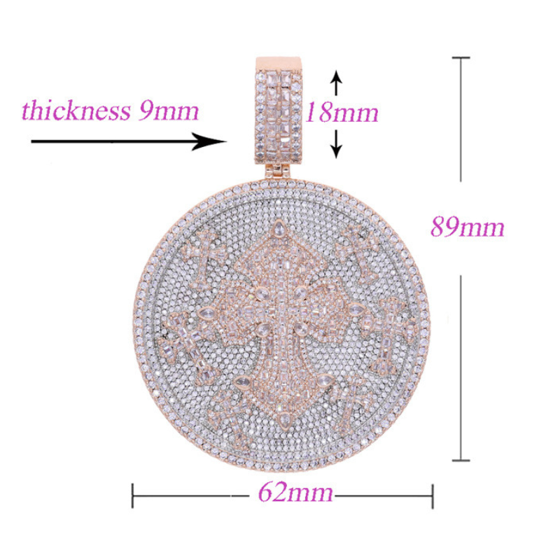 Hip Hop | Cross Medal Pendant Chain Set