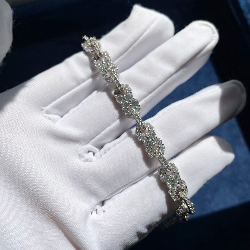 Moissanite Horizontal Figure 8 Infinite Cross Bracelet