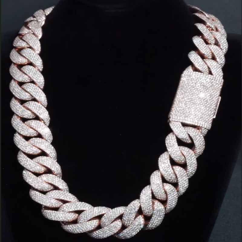 20mm S925 Moissanite Paisley Cuban Chain