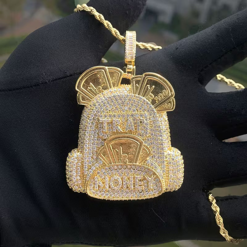 Street Style |  Iced Out Backpack Pendant
