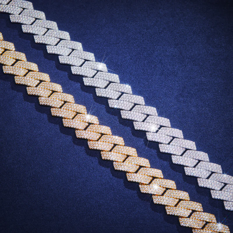 12/14/20mm Moissanite Diamond Prong Cuban Chain